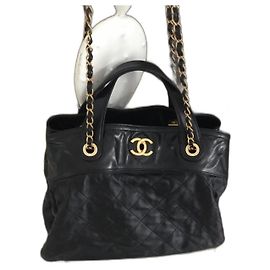 Sac Cabas Chanel en Cuir Noir Noir
