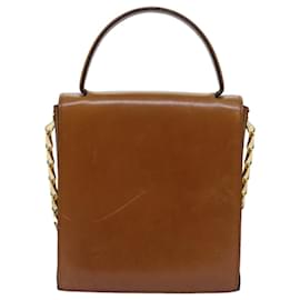 Céline-CELINE Hand Bag Leather 2way Brown Auth 77233-Brown