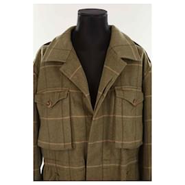 Dior-Manteau en laine-Kaki
