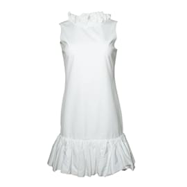 Dolce & Gabbana-Dolce & Gabbana, White sleeveless ruffle dress-White