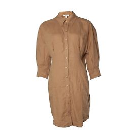Autre Marque Casa de Dagmar, vestido de linho marrom Marrom