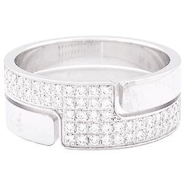 Dinh Van 'Seventies' white gold ring, diamonds. Other