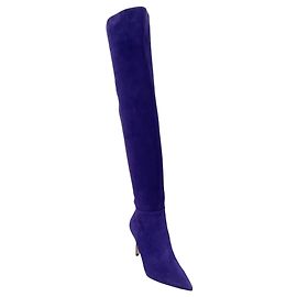 Gianvito Rossi Purple Suede Jules High Boots Purple