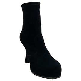 Casadei Black Suede Platform Booties Black
