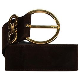 Salvatore Ferragamo Brauner Ferragamo Wildleder Gancini Gürtel Braun
