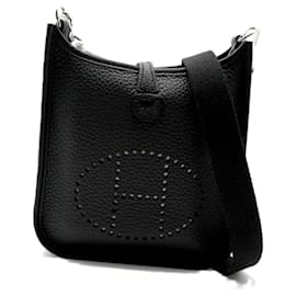 Hermès-Schwarze Schultertasche Hermes Evelyn TPM-Schwarz