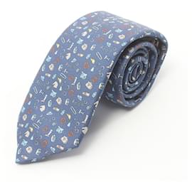 Hermès-Hermes Navy Silk Cravat-Navy blue