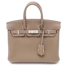 Hermès-Hermes Birkin 25 Handtasche aus Togo-Leder-Beige,Taupe