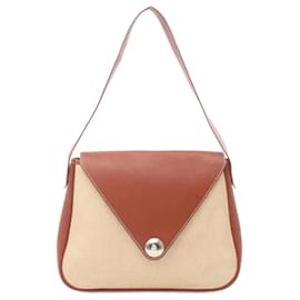 Hermès-Hermes Christine Shoulder Bag-Brown,Cream