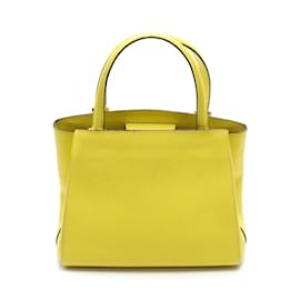 Valextra-Valextra Yellow Leather Handbag-Yellow