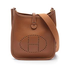 Hermès-Hermes Evelyn TPM Gold Shoulder Bag-Brown