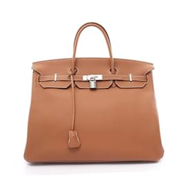 Hermès-Hermes Birkin 40 Gold Handbag-Brown