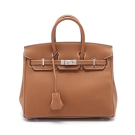 Hermès-Hermes Birkin 25 Handtasche aus braunem Togo-Leder-Braun