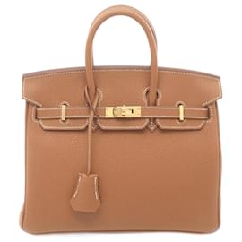 Hermès-Hermes Birkin 25 Gold Handbag-Brown