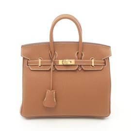 Hermès-Hermes Birkin 25 Gold Handbag-Brown