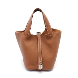 Hermès-Hermes Picotin Lock PM Gold Handbag-Brown,Golden