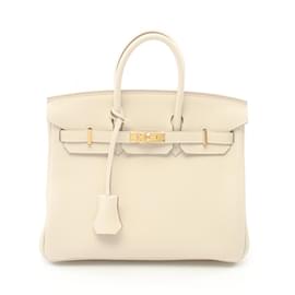 Hermès-Hermes Birkin 25 Cre Handbag-White