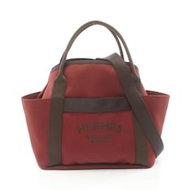 Hermès-Hermes Sac de Pansage Groom Tote Bag-Brown,Red,Dark red