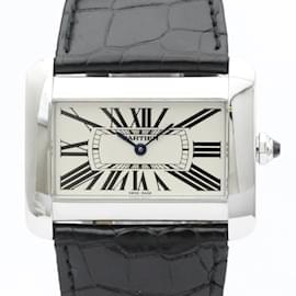 Cartier-Cartier Tank Divan Steel Leather Quartz Men's Watch-Other