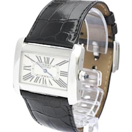 Cartier-Cartier Tank Divan Steel Leather Quartz Men's Watch-Other