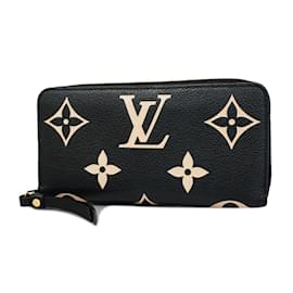 Louis Vuitton-Louis Vuitton Long Wallet Monogram Empreinte Bicolor-Black,Beige