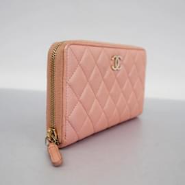 Chanel-Chanel Long Wallet in Pink Caviar Leather-Pink