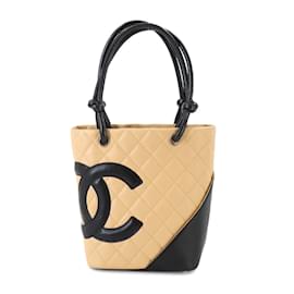 Chanel-Kleine Leder-Tote aus der Cambon-Linie von Chanel-Schwarz,Beige