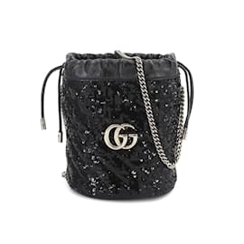 Gucci-Gucci GG Marmont Bucket Chain Shoulder Bag-Black