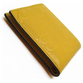 Gucci-Gucci Bi-Fold Wallet in Yellow Leather-Yellow