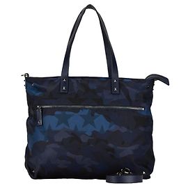 Bolsa tote camuflada com studs Valentino Azul Outro Azul marinho