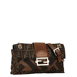 Fendi-Sac à bandoulière Fendi Zucca Chain-Marron