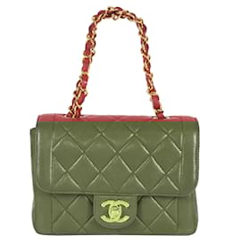 Chanel-Chanel Matelasse Chain Handbag in Red Lambskin-Red