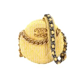 Chanel-Chanel CHANEL 19 Round Clutch Chain Shoulder Bag-Yellow