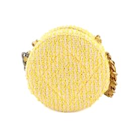 Chanel-Chanel CHANEL 19 Round Clutch Chain Shoulder Bag-Yellow