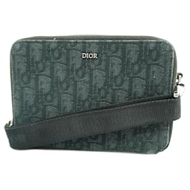 Christian Dior-Christian Dior Black Canvas Shoulder Bag-Black