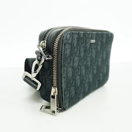 Christian Dior-Christian Dior Black Canvas Shoulder Bag-Black