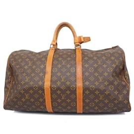 Louis Vuitton-Louis Vuitton Monogram Keepall 55 Boston Bag-Brown