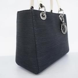 Christian Dior-Christian Dior Nylon-Handtasche-Schwarz,Weiß