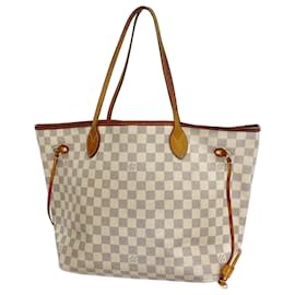 Louis Vuitton-Louis Vuitton Damier Azur Neverfull MM Tote Bag-Weiß