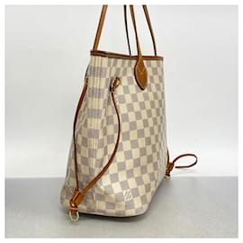 Louis Vuitton-Louis Vuitton Damier Azur Neverfull MM Tote Bag-White