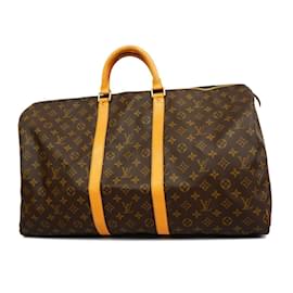 Louis Vuitton-Louis Vuitton Monogram Keepall 55 Boston Bag-Brown