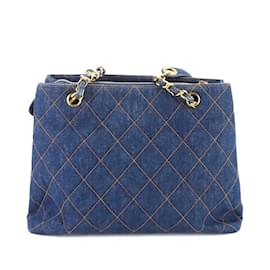 Chanel-Chanel Matelassé Schultertasche in Denim Blau-Blau