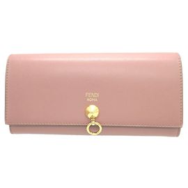 Fendi By The Way Cartera Larga Bi-fold de Cuero Rosa Rosa