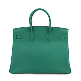 Hermès-Hermès Birkin 35 Handtasche aus Epsom Malachit-Grün