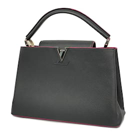 Louis Vuitton-Louis Vuitton Handbag Taurillon Capucines MM Black-Black