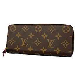 Louis Vuitton-Lange Brieftasche Monogram Clemence Louis Vuitton-Braun,Fuschia