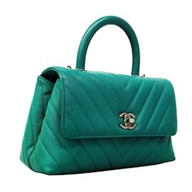 Chanel-Chanel Green Caviar Leather Handbag-Green