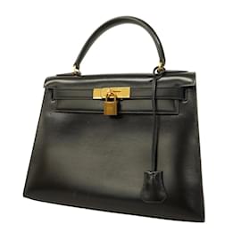 Hermès-Hermes Kelly 28 Handbag-Black