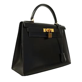 Hermès-Hermes Kelly 28 Handbag-Black