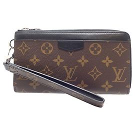 Portafoglio lungo Zippy Dragonne Louis Vuitton Marrone Nero Monogramma